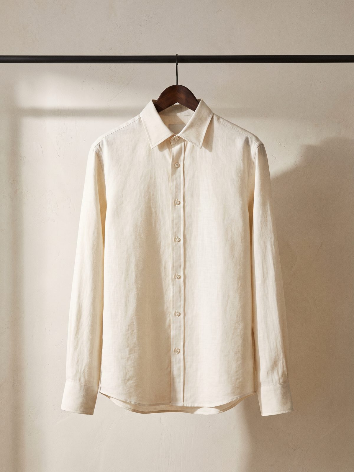 The Linen Long-Sleeve Shirt — Ecru