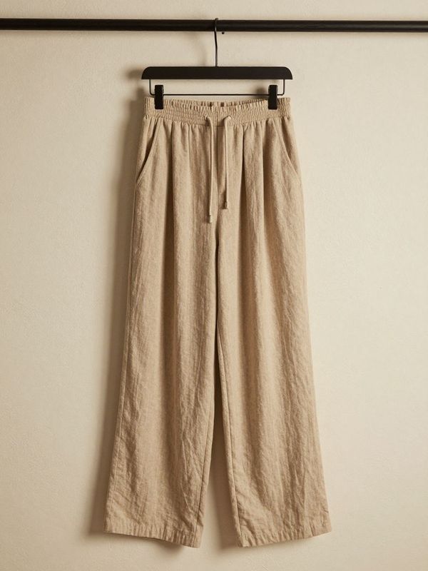 The Wide Linen Trouser — Ecru